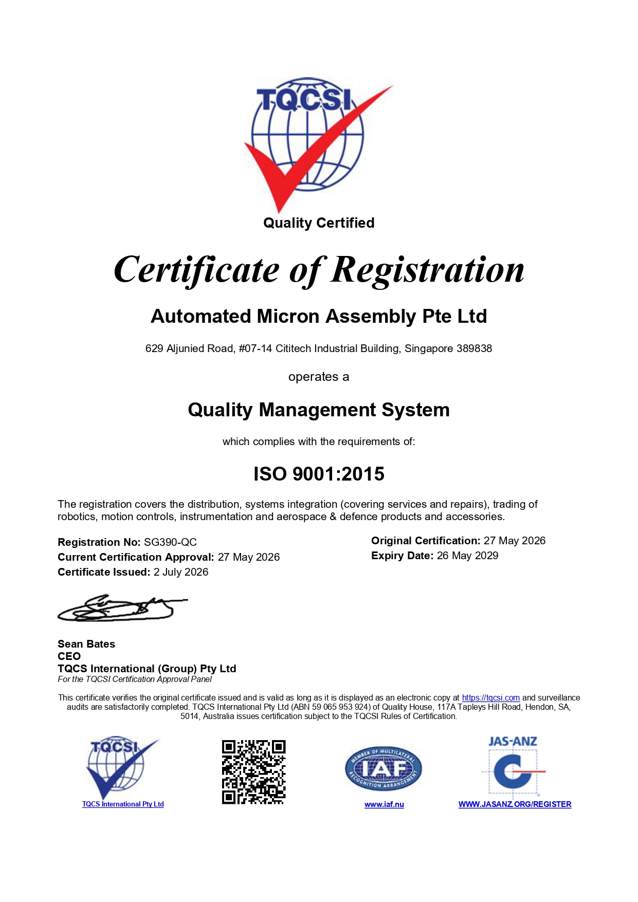 ISO 9001:2015 Cert